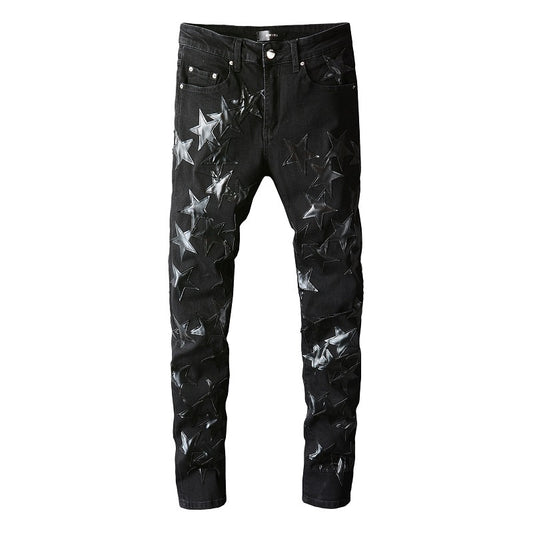 "All-Star" Black Ripped Jeans- Men's